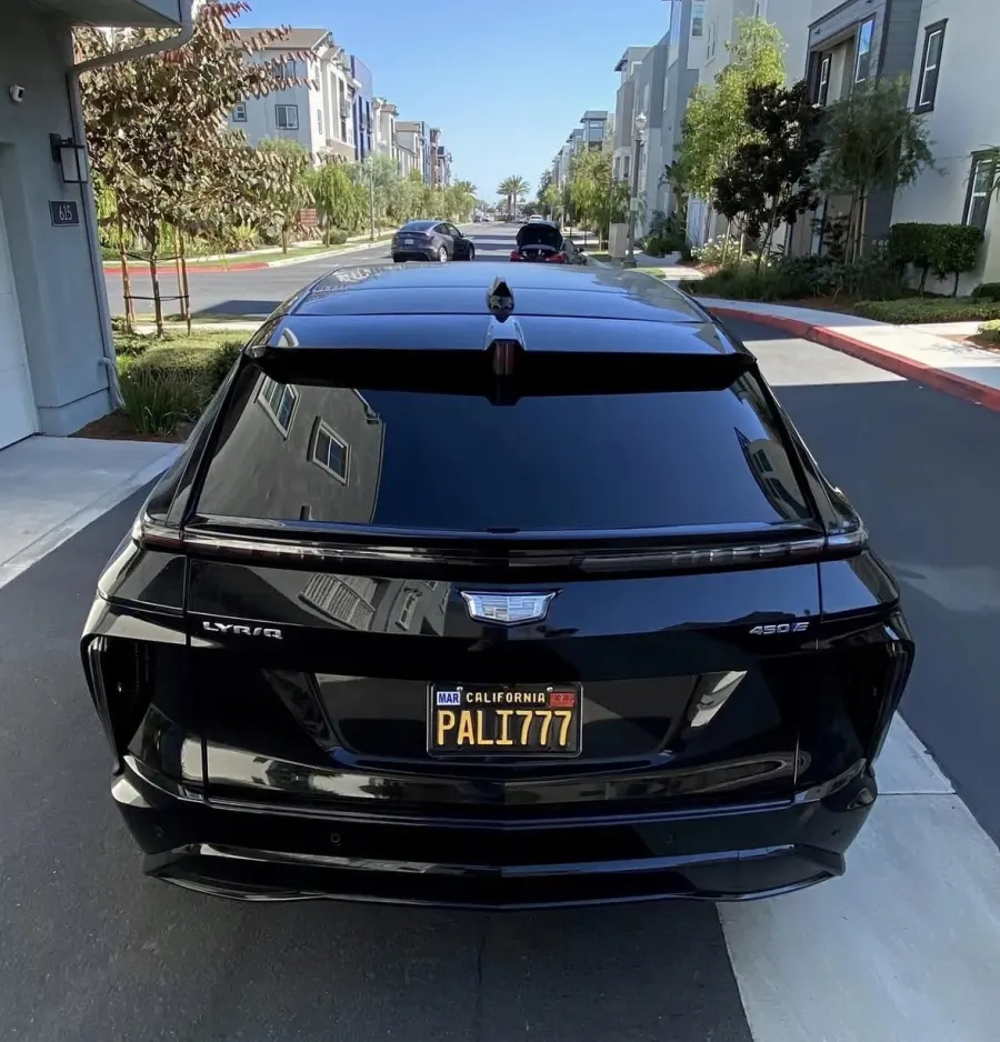 Cadillac Lyriq with ceramic window tint, rear view