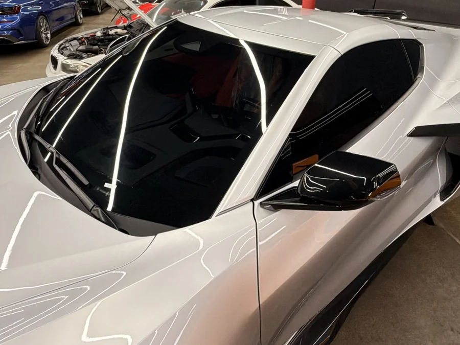 Chevrolet Corvette window tint — side glass and windshield