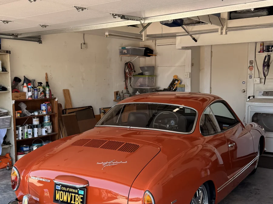 Volkswagen Karmann Ghia window tint — rear three-quarter view